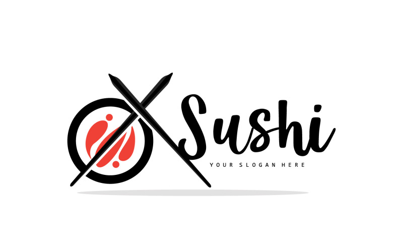 Sushi logo simple design sushi japaneseV18 Logo Template