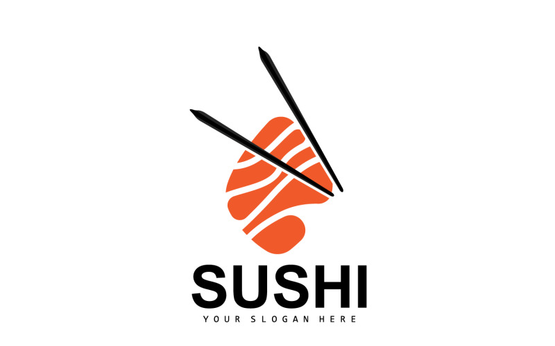 Sushi logo simple design sushi japaneseV23 Logo Template