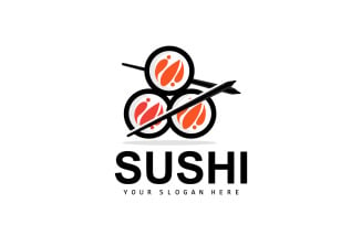 Sushi logo simple design sushi japaneseV25