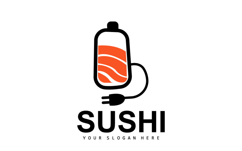 Sushi logo simple design sushi japaneseV26 Logo Template