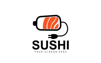 Sushi logo simple design sushi japaneseV6