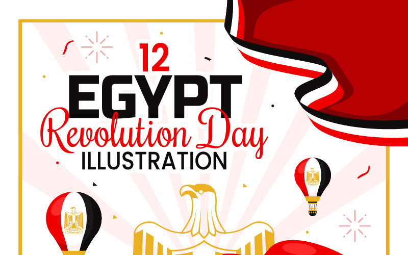 12 Egypt Revolution Day Illustration