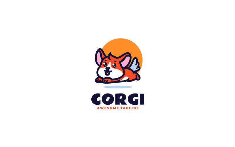 Corgi Mascot Cartoon Logo Logo Template