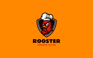 Rooster Chef Mascot Cartoon Logo 2