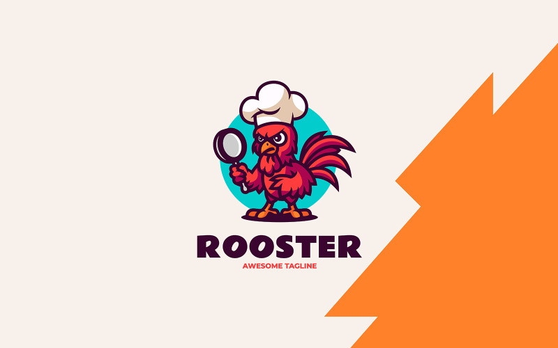 Rooster Chef Mascot Cartoon Logo 3 Logo Template