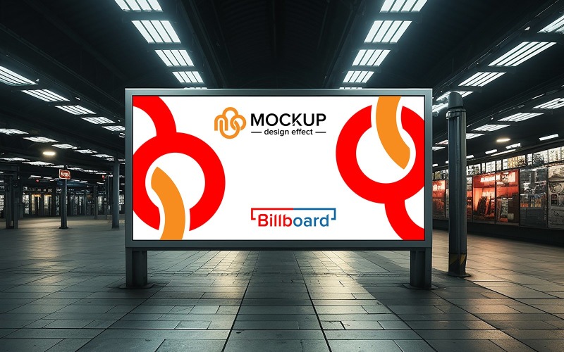 Subway for advertising billboard mockup concept realistic psd Product Mockup
