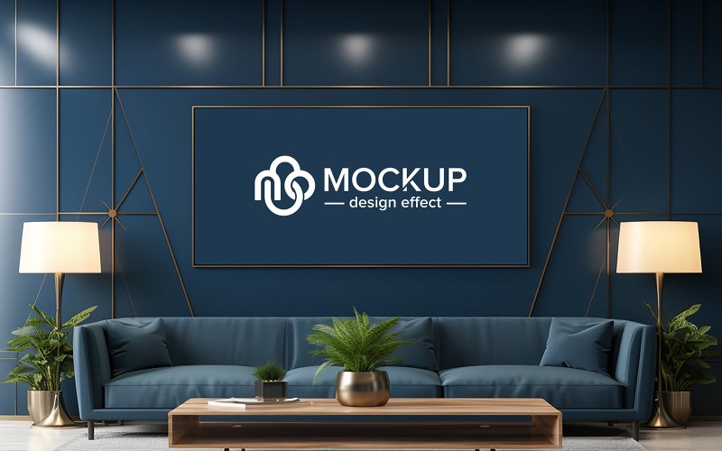 3d wall indoor logo mockup presentation psd Product Mockup