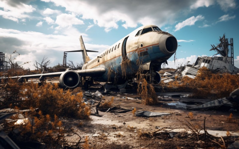 The plane that is totally destroyed during the Flood 97 Illustration
