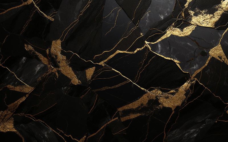 Abstract black and gold tiles background Background