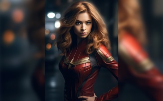 Young female superhero model standing 69
