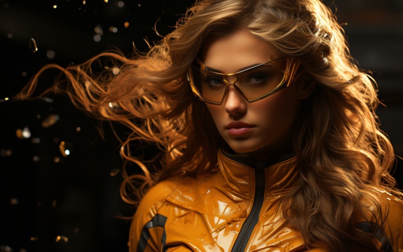 Young female superhero model standing 81 Illustration