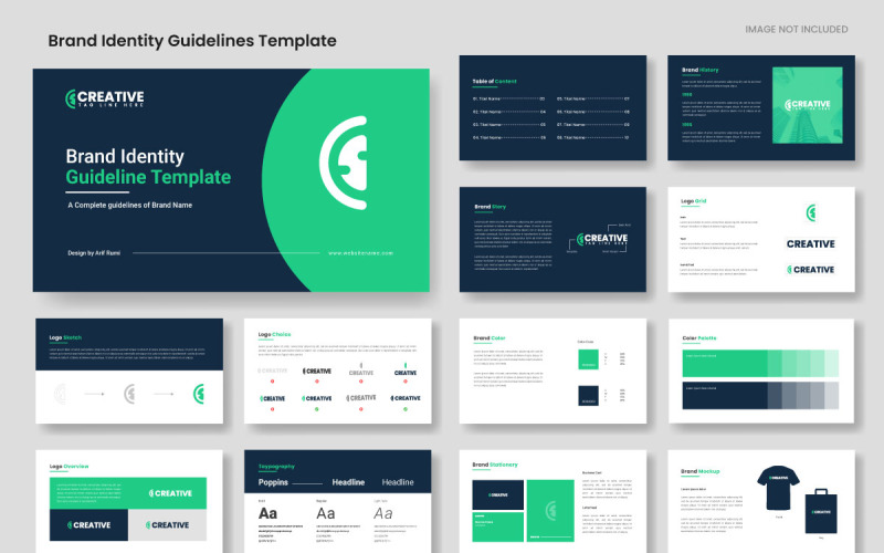 Brand guidelines presentation lauout and Minimalist corporate brand identity guide template Corporate Identity