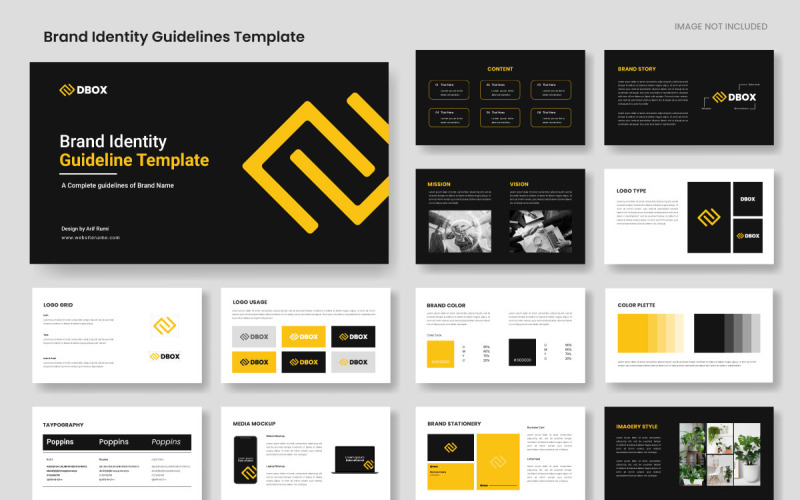 Brand Guidelines Template and Minimalist corporate brand identity guide template Corporate Identity