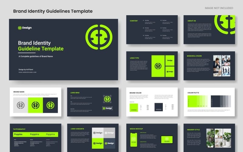 Brand Identity Guidelines layout, Corporate brand identity template. Corporate Identity