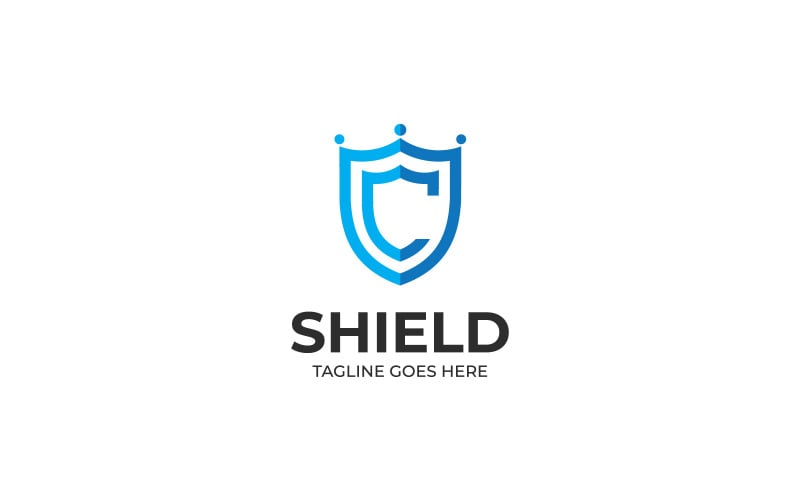 C Shield Logo Template Design