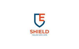 E Shield Logo Template Design