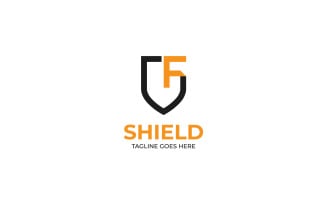F Shield Logo Template Design