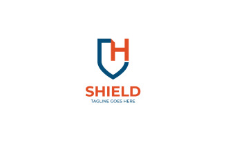 H Shield Logo Template Design