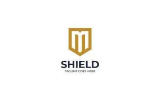 M Shield Logo Design Template