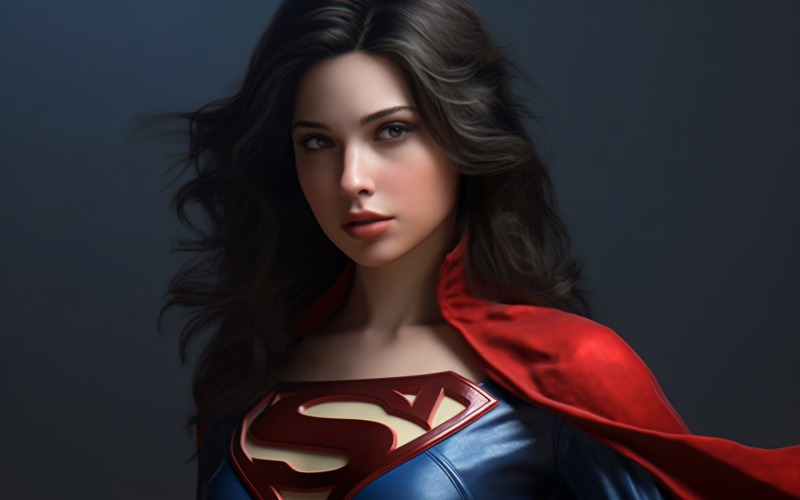 Young female superhero model standing 93 Illustration