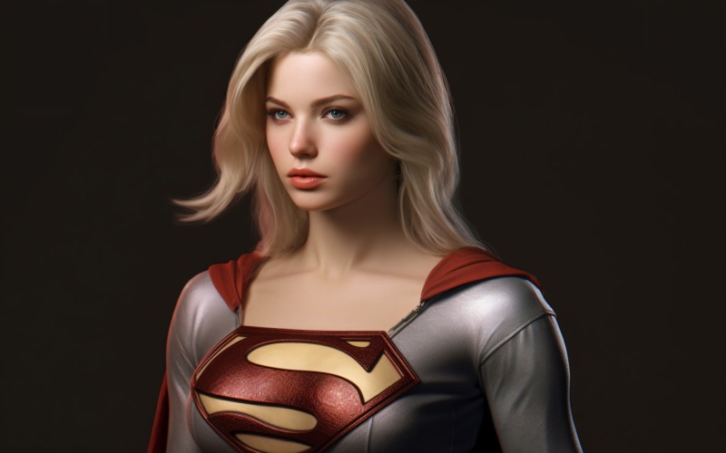 Young female superhero model standing 95 Illustration