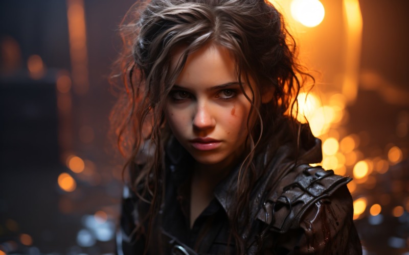 Young female superhero model standing in city street 116 Illustration