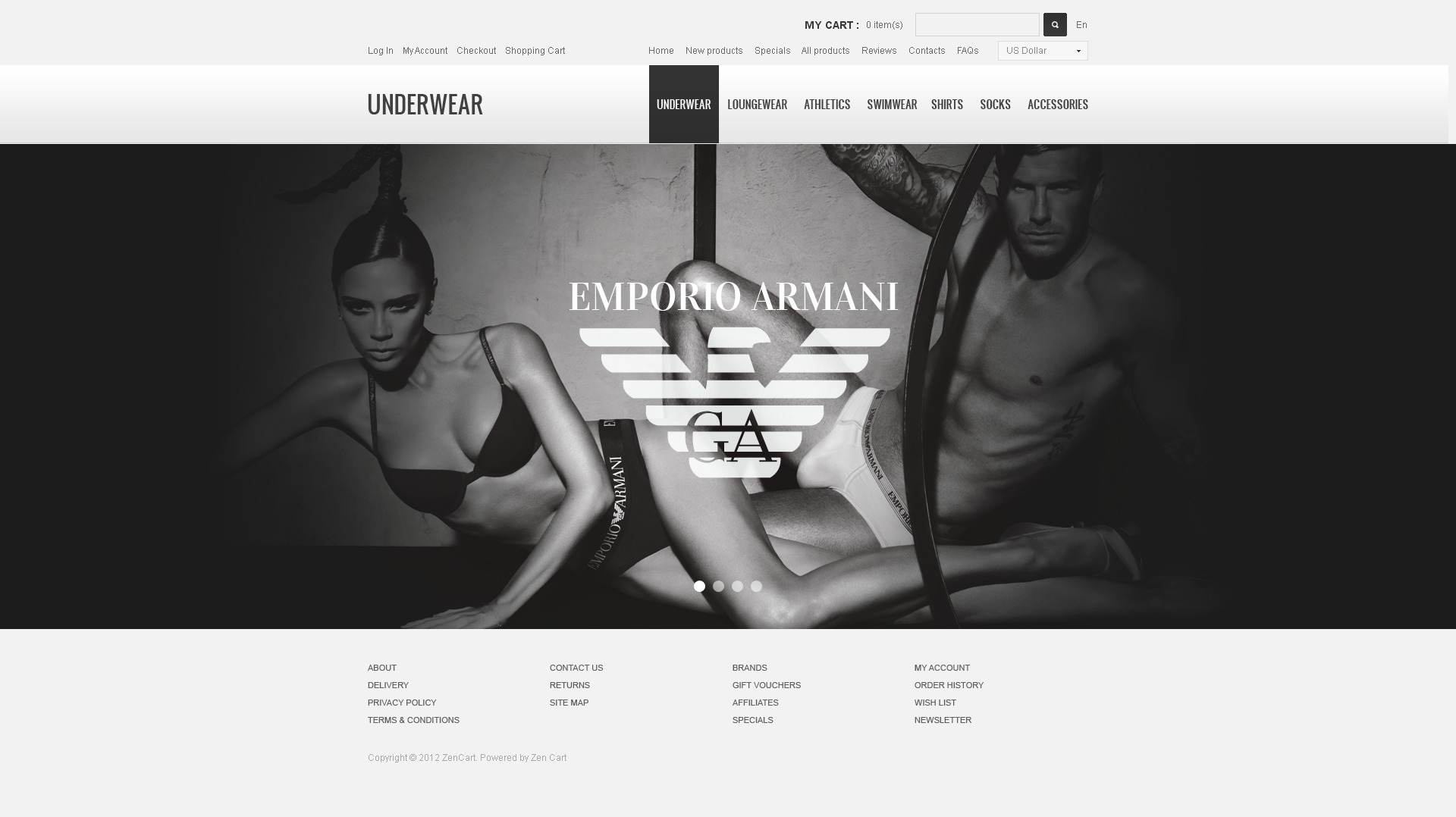 "Lingerie in Black & White" ZenCart模板 #41512 - 截图