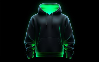Blank hoodie mockup with neon action