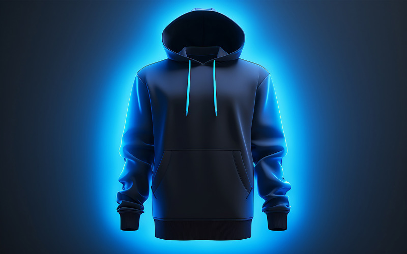 Hanging blank hoodie on the neon action_premium blank hoodie with neon light_men's blank hoodie Background