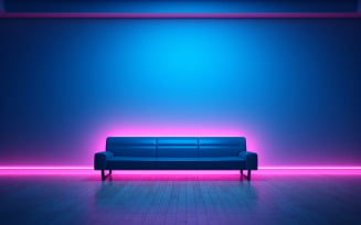 Livingroom_luxury livingroom_livingroom with neon action_colorful livingroom_livingroom blue wall