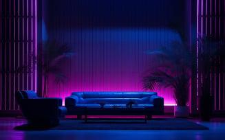 Livingroom_luxury livingroom_livingroom with neon action_luxury livingroom on neon action