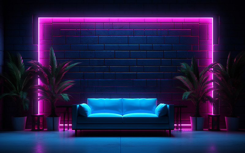 Livingroom_luxury livingroom_livingroom with sofa and neon action_luxury livingroom on neon action Background