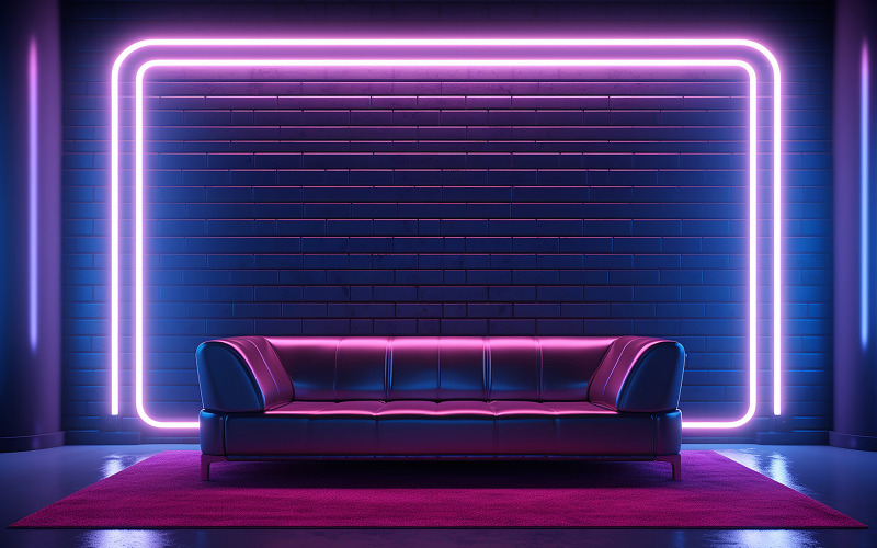 Livingroom_luxury livingroom_livingroom with sofa and neon action wall_luxury livingroom Background