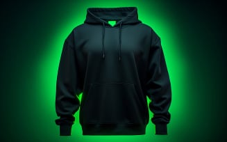 Men's black hoodie on neon action_blank neon action hoodie