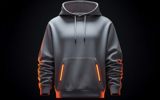 Men's blank hoodie mockup_hanging blank hoodie on the neon action_premium blank hoodie