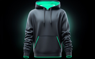 Men's blank hoodie mockup_hanging blank hoodie on the neon effect_premium blank hoodie with neon