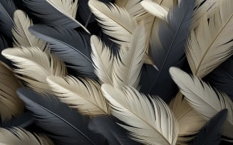 Blue and white feathers pattern_feathers background
