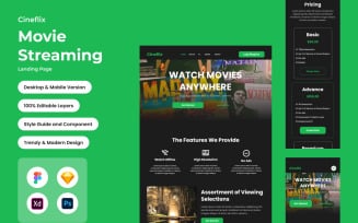 Cineflix - Movie Streaming Landing Page V