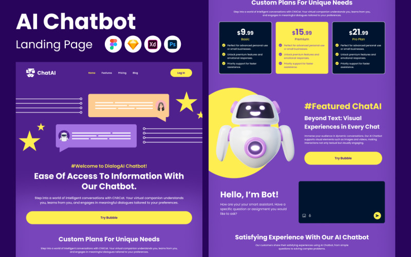 Logic - AI Chatbot Landing Page V2 UI Element
