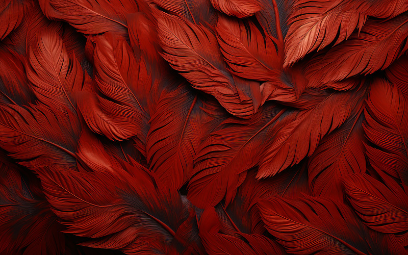 Premium feathers pattern background_red luxury feathers background_luxury feather pattern Background