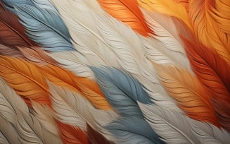 Rainbow feathers pattern_colorful feathers background_premium feather art