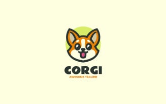 Corgi Dog Mascot Cartoon Logo