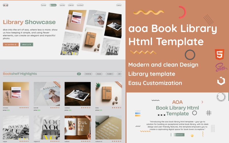Aoa - Book Library Html Template Website Template