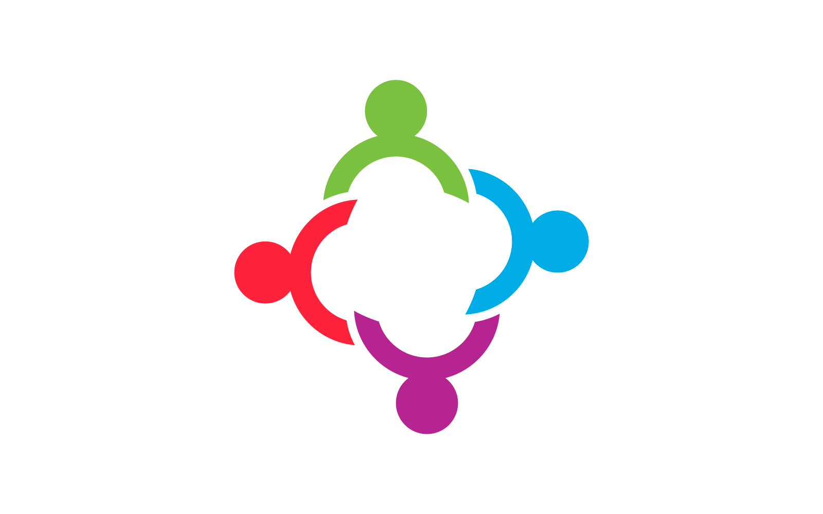 Community, network and social logo flat design vector