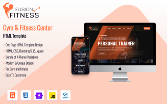 Fusion Fitness | One Page Bootstrap Responsive HTML Website Template For Gym & Fitness