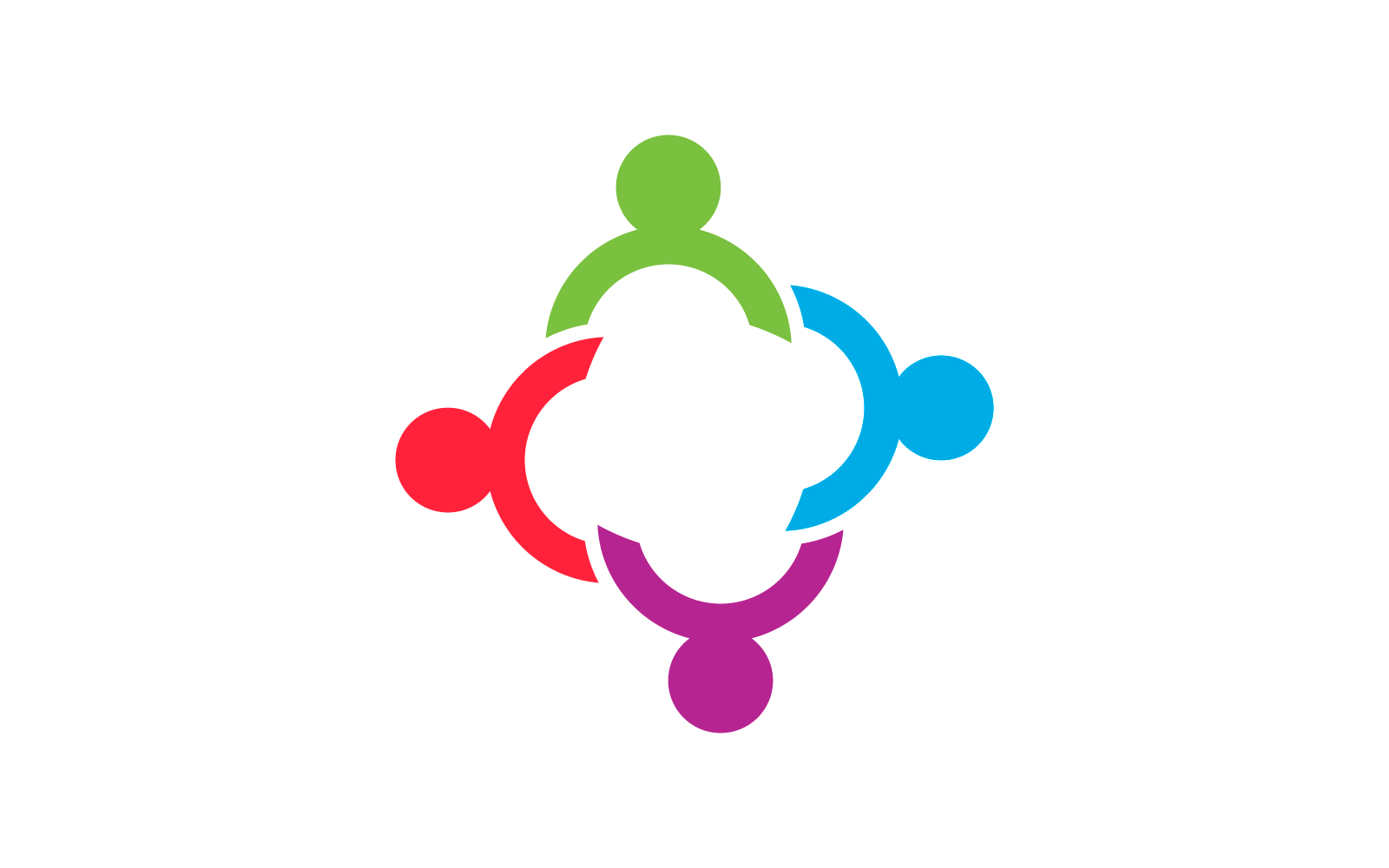 Vector de diseño plano de logotipo comunitario, de red y social