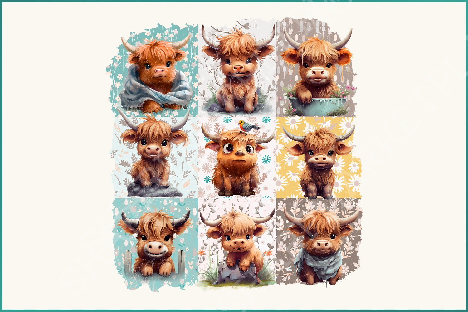 Kit Graphique #415610 Highland Cow Divers Modles Web - Logo template Preview