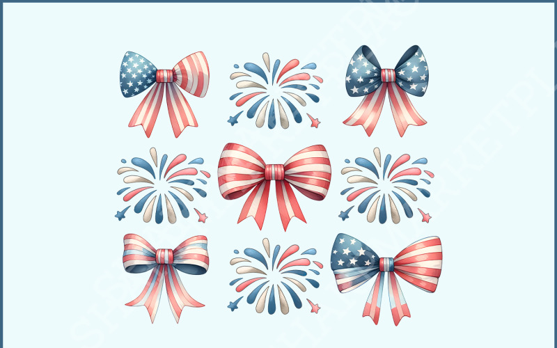 Coquette 4th of July Fireworks PNG, Patriotic & American Girly Designs, Country Western Illustration