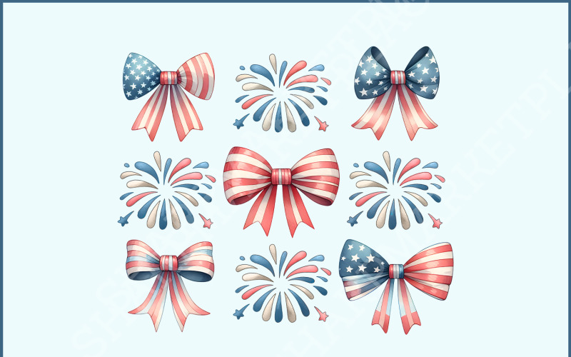 Coquette 4th of July Fireworks PNG, Patriotic & American Girly Designs, Country Western Illustration