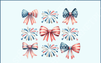 Coquette 4th of July Fireworks PNG, Patriotic & American Girly Designs, Country Western